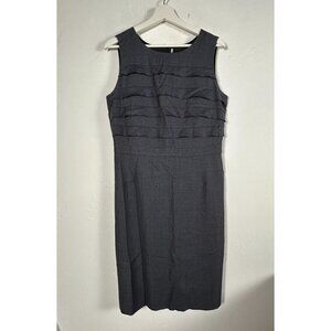 Armani Collezioni Womens Black Wool Blend Ruffle Sheath Dress Size 10 Sleeveless